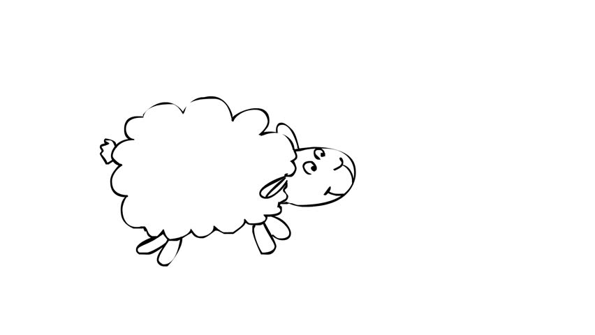 running sheep cartoon