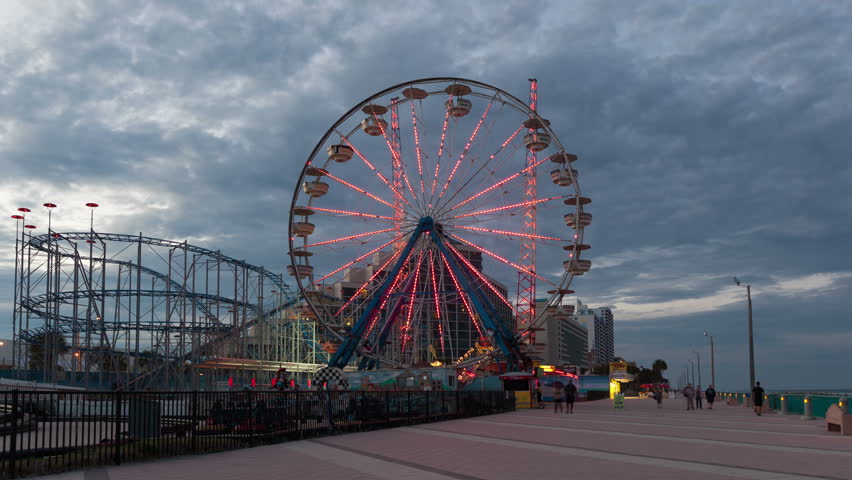 Stock Video Of Daytona Beach Fl Usa Oct 12402110 Shutterstock 4k00 1aytona Beach Fl Usa Oct 30 2017 4k Timelapse Close Up Daytona Florida Beachfront With Boardwalk Roller Coaster Along The Atlantic