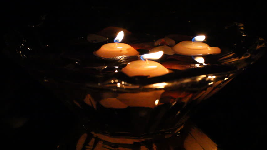 Floating Candles On the Water Stock Footage Video (100% Royalty-free ...