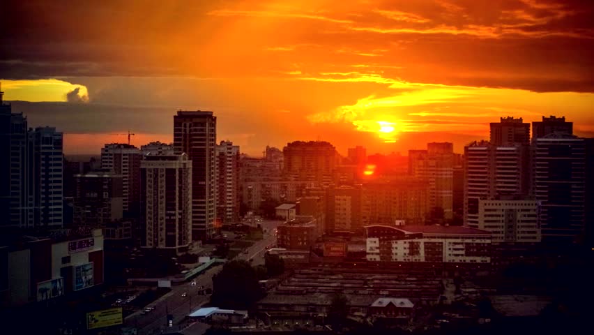 Timelapse of Amazing Sunset  Over    100  