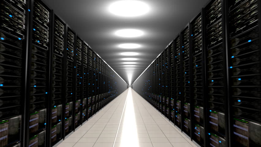 Data Center Servers Endless Corridor Loop Centre 4K Stock Footage Video ...