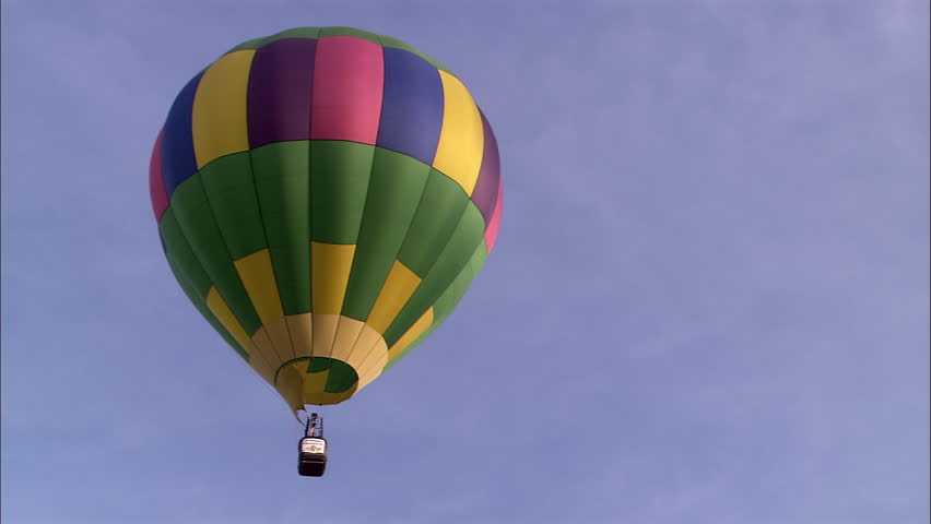 Animation Of Moving Parachute / Balloon On Sky Background With Clouds ...