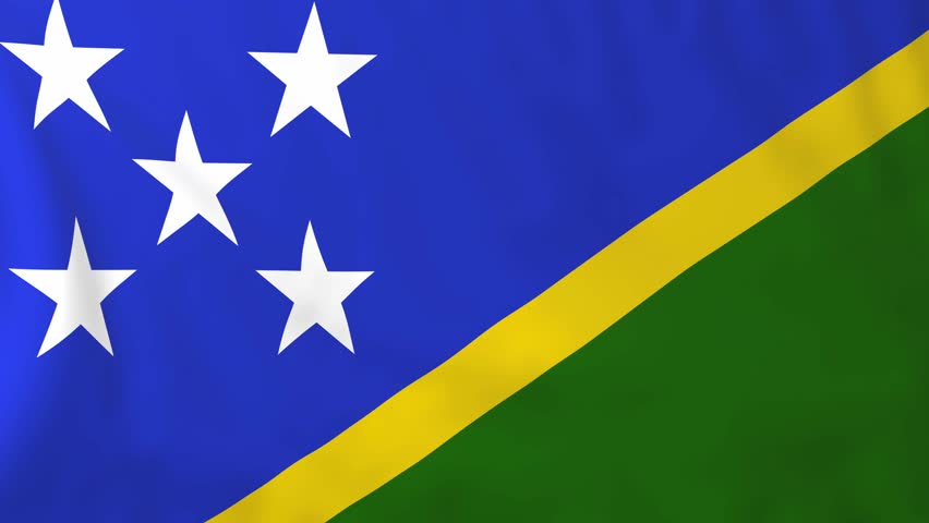 Flag of Solomon Islands, Slow Stock Footage Video (100% ...