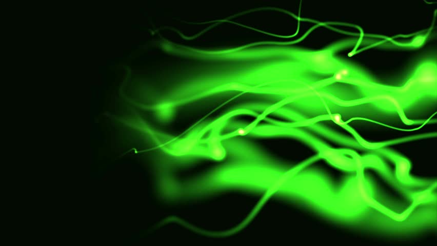 Green Neon Curvy Strokes Material Stock Footage Video 100 Royalty