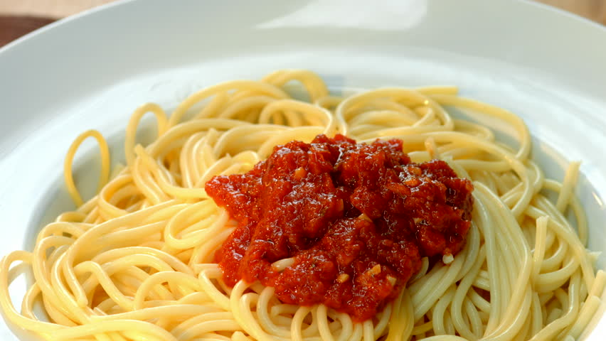 Fresh, Cooked Pasta, Served On A Plate. Close Up Of Cooked Spaghetti On ...