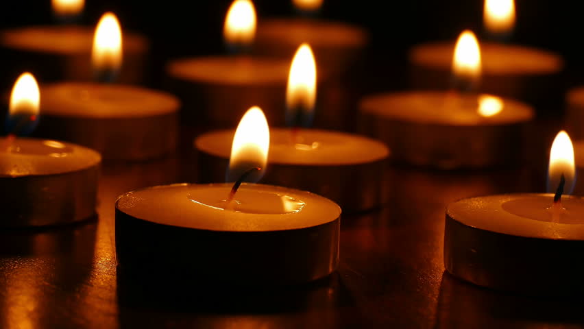 Warm Romantic Floating Red And White Candles Against Dark Background ...