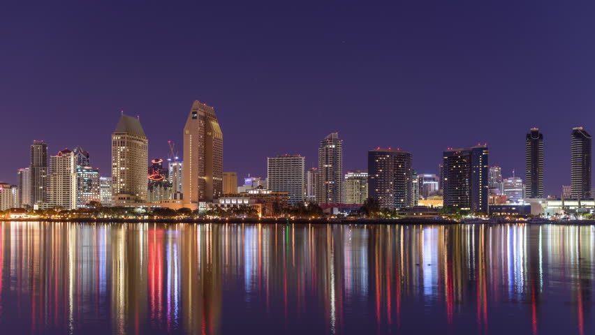 Skyline at Night in San Diego, California image - Free stock photo