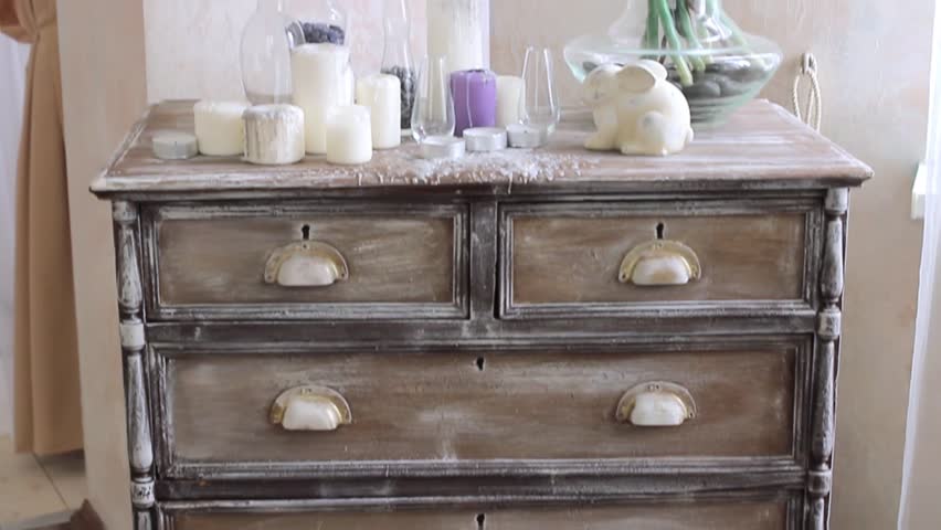 Stylish Cabinet With Drawers On Stock Footage Video 100