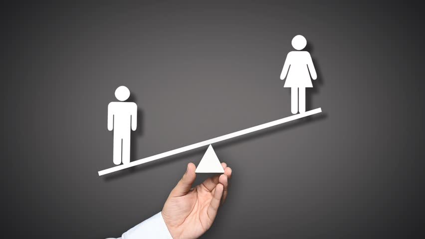 Gender Equality Concept. Hand Holding Stock Footage Video (100% Royalty