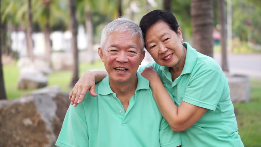 Happy Asian Senior Couple Smiling Stock Footage Video 100 