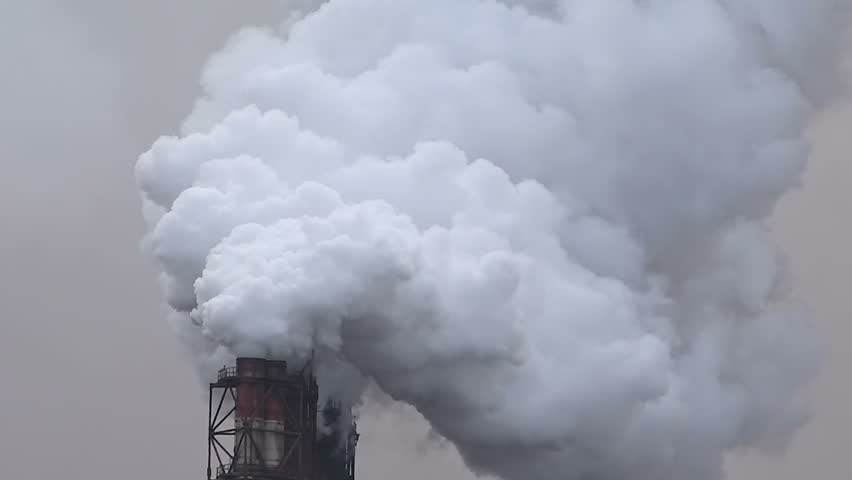 Air Pollution Clouds Of Smoke Coming From The Chimney Of The Plant ...