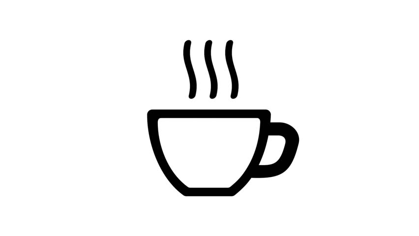 animation of cup with tea or coffee in drawing style new annimation