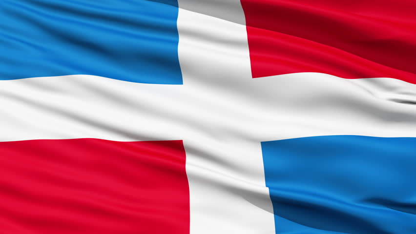 Dominican Republic Flag Slowly Waving In The Wind Silk -2970