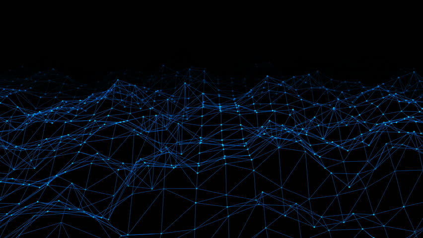 Abstract Polygonal Space Low Poly Dark Background With Connecting Dots And Lines. Connection