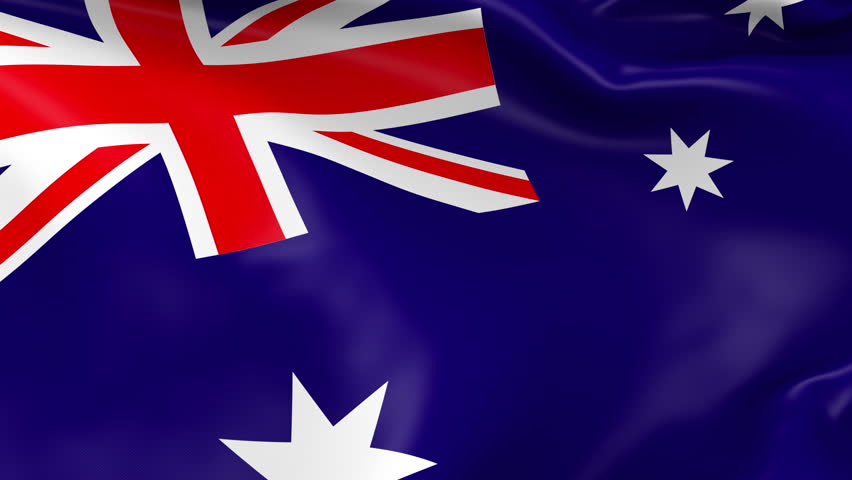 Realistic Ultra-HD Flag Of Australia Waving In The Wind. Seamless Loop ...