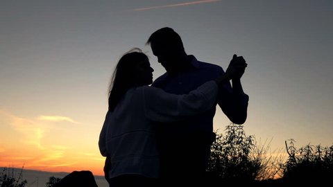 couple slow dancing silhouette