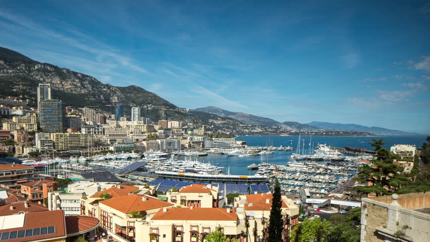 Monaco Monte Carlo Marina In Summer. Monte Carlo, Europe. Stock Footage ...