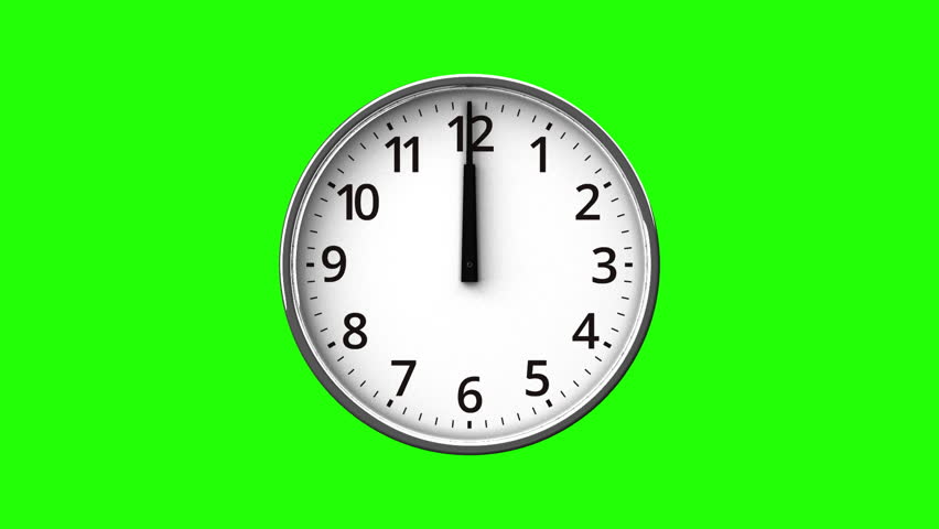 Reverse Rotation Clock On Green Stock Footage Video (100% Royalty-free ...