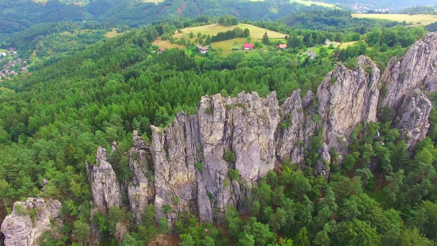 Camera Flight Over Mountain Range. Video From Drone. National Park ...