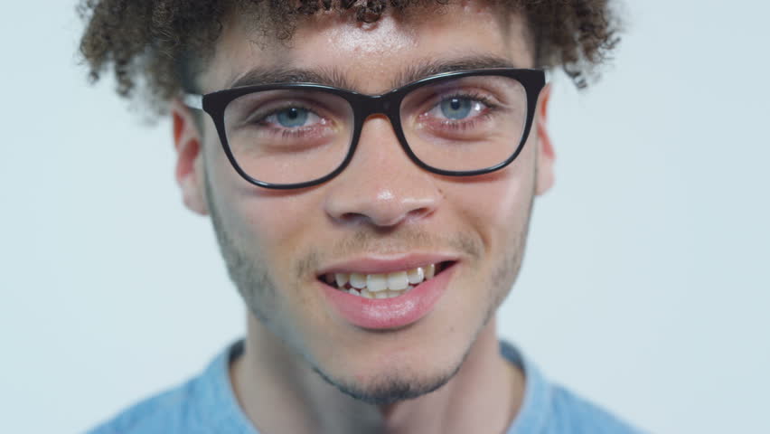 Portrait Faces Stop Motion Of Real People Mixed Race Coloured ...