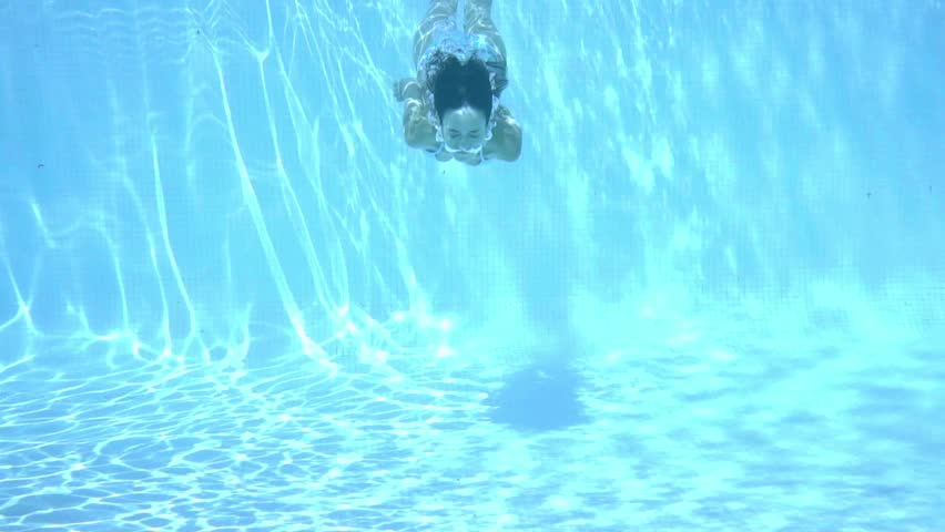 Girl Swimming Underwater in a Stock Footage Video (100% ...