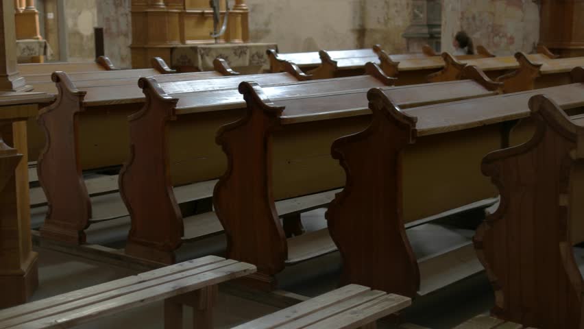 Row Of Empty Church Benches Stock Footage Video 100 Royalty