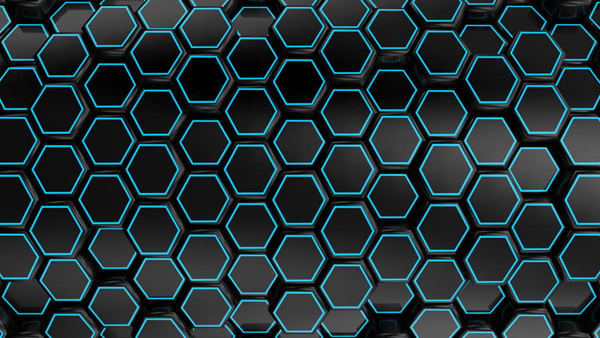 Animated Black Honeycombs. Abstract Background, Stock ...