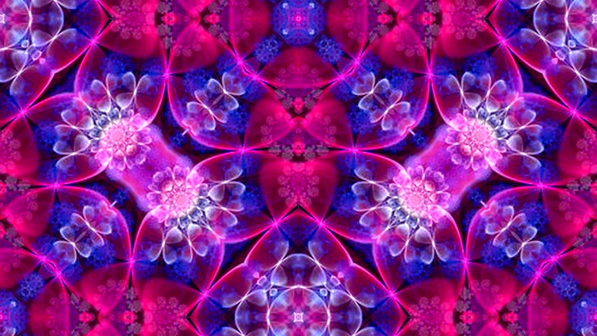 A Moving Kaleidoscope Of Flower Patterns. Looping Stock Footage Video ...