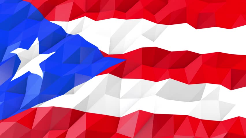 Flag of Puerto Rico 3d Stock Footage
