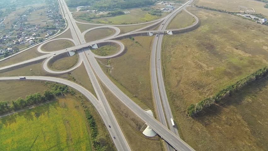 Aerial Of Spaghetti Junction Interchange Freeway Stock Footage Video ...