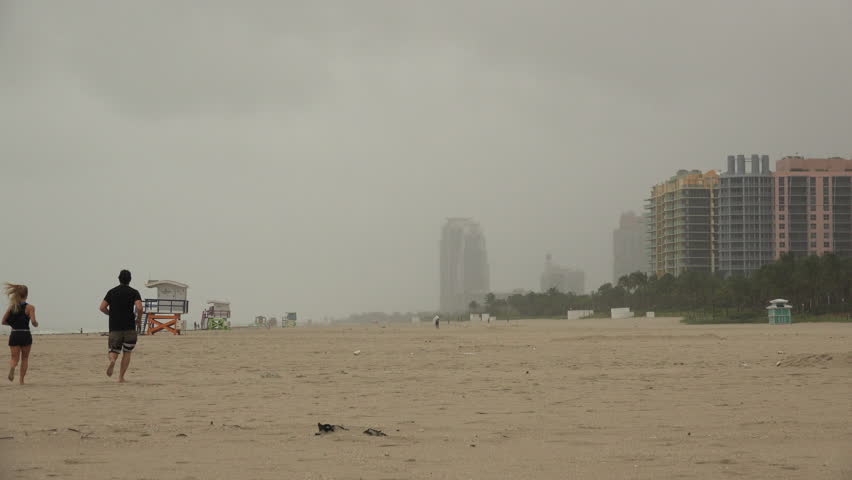 USA. FLORIDA. MIAMI BEACH OCTOBER - 6, 2016: Hurricane Matthew And ...