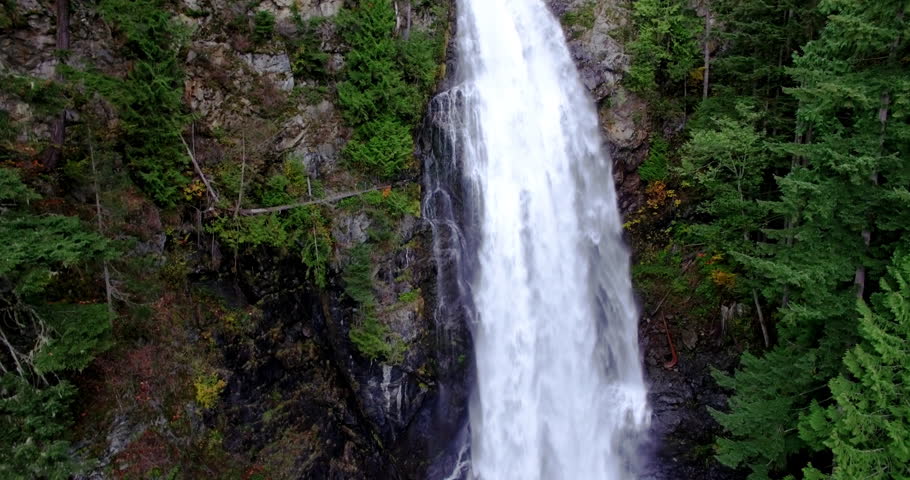 Tall Raging Waterfall Pacific Northwest USA Stock Footage Video ...