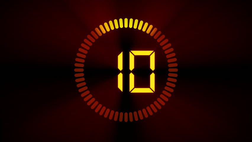 A Countdown Clock With Radar Sweep And Firey Red Background. PAL Stock Footage Video 305890