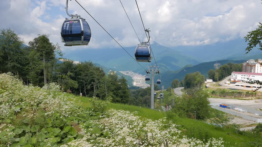 Chair Lifts Rosa Khutor Sochi Stock Footage Video 100 Royalty