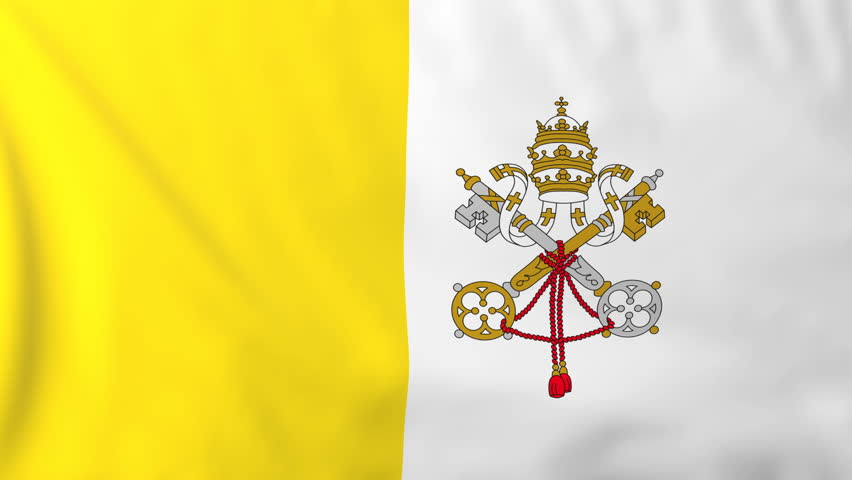 Flag Of Vatican, Slow Motion Waving. Rendered Using Official Design And ...