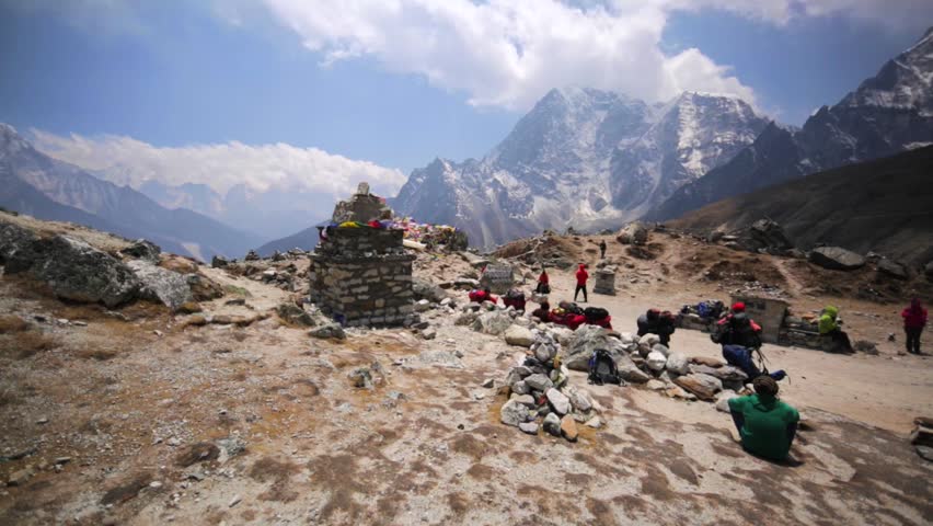 NAMCHE BAZAAR, NEPAL - APRIL 20, 2016: Panorama Of The Amazing Himalaya ...