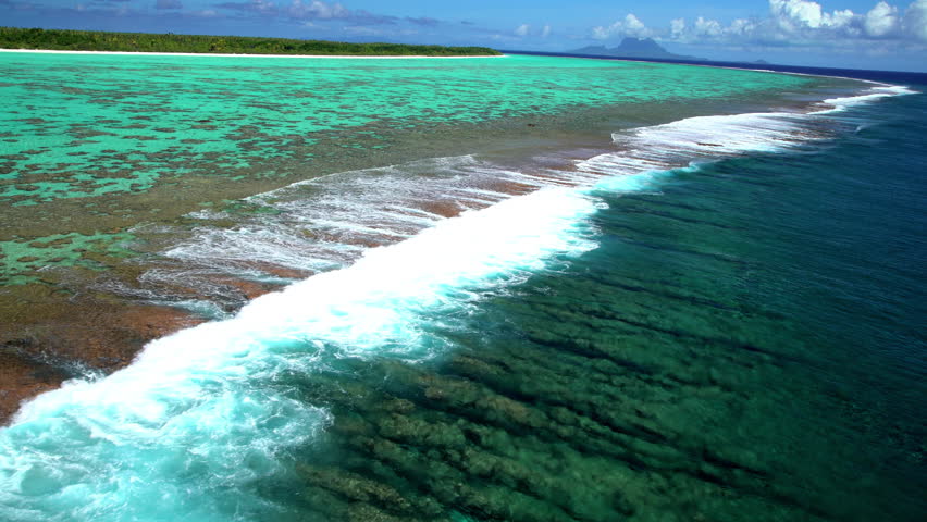 Aerial Tupai Bora Bora Society Islands French Polynesia Atoll Pacific ...