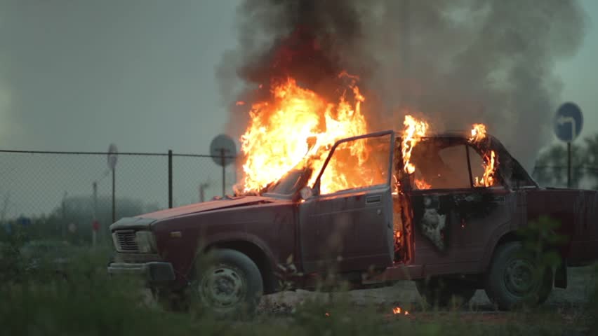 Burning Car On Fire Explosive Stock Footage Video 100 Royalty Free 23499940 Shutterstock