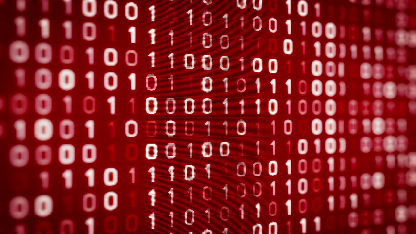 Technology Red Background with Binary Stock Footage Video (100% Royalty ...