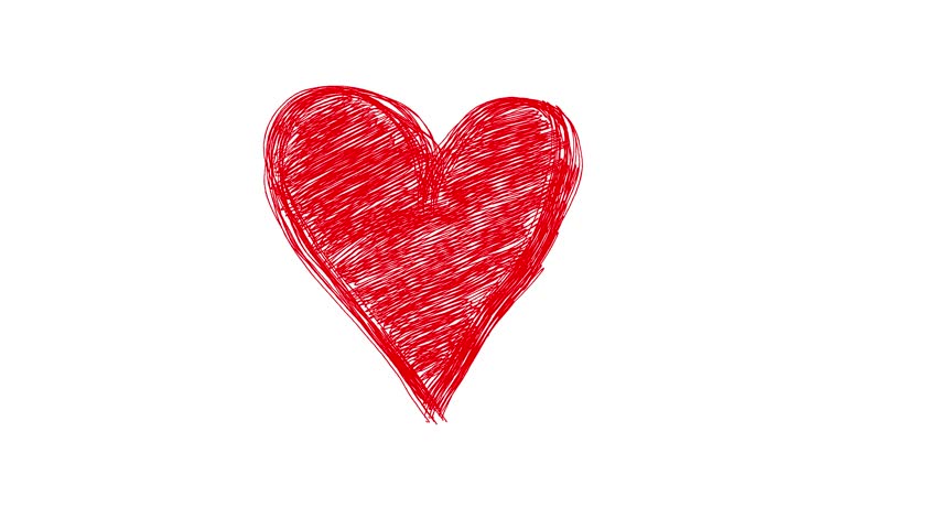 4k00 15handmade Red Moving Heart Doodle Animation Pure White