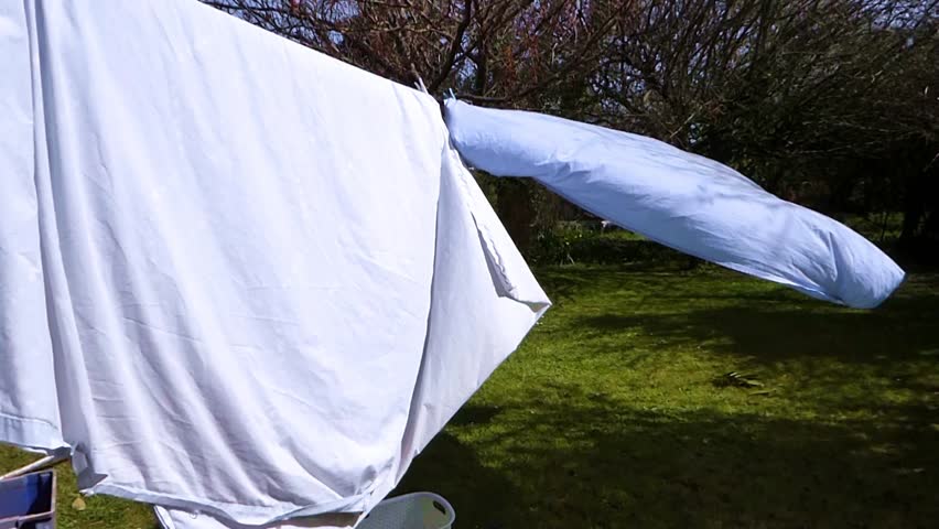 Sheets On a Washing Line Stock Footage Video (100% Royalty-free
