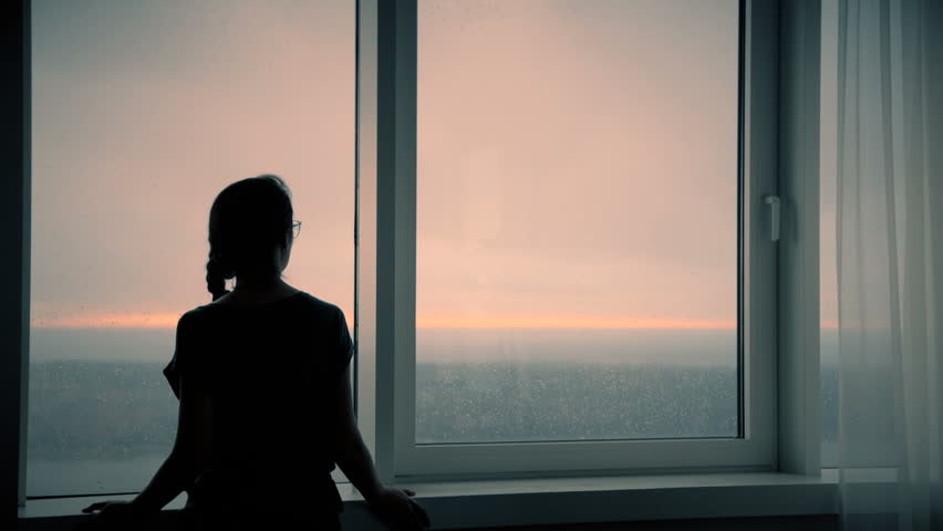 Image result for rain looking out the window silhouette