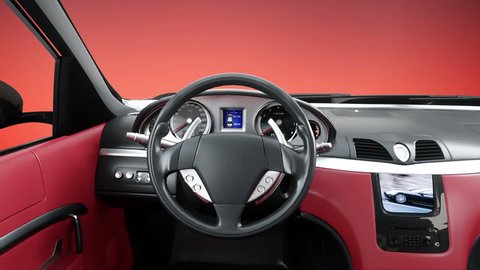 Red Leather Interior Of Luxury Stockvideos Filmmaterial
