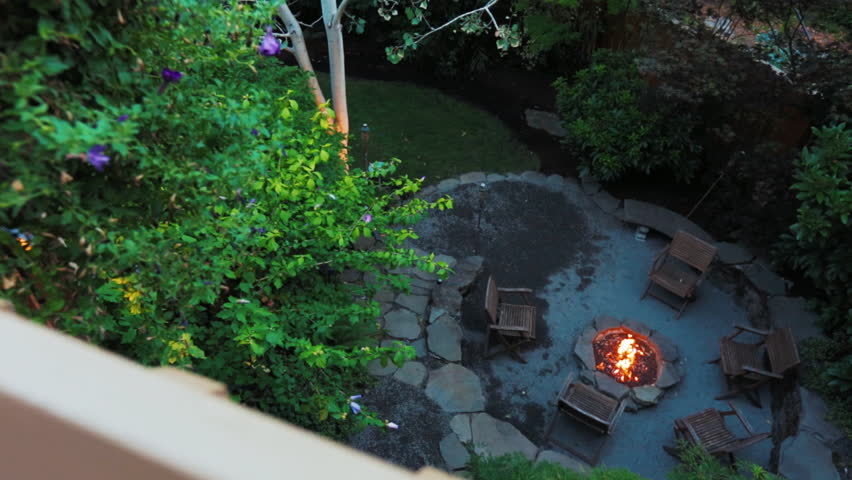 Backyard Firepit In Suburb Dusk Stock Footage Video 100