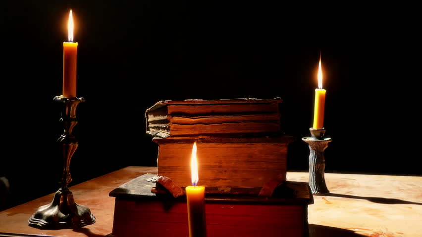 reading by candlelight