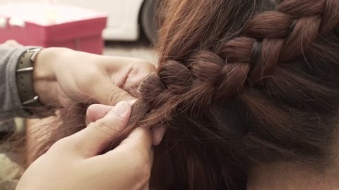 Braided Bun Hairstyles With Weave Hairstyles Stock Video Footage