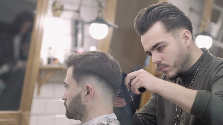 Men S Hair Cutting Scissors In A Beauty Salon