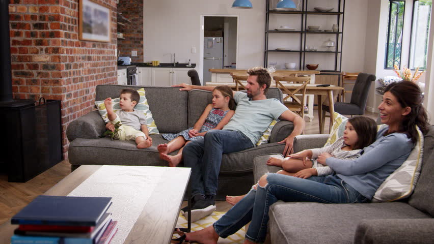 families cloud 4 Family Sit Video Royalty Stock (100 in On  Sofa Footage