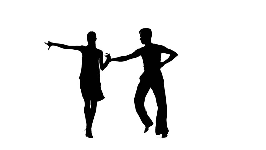 Silhouette Of A Dancing Man & Woman. Dances Of Georgia And The Rest Of ...