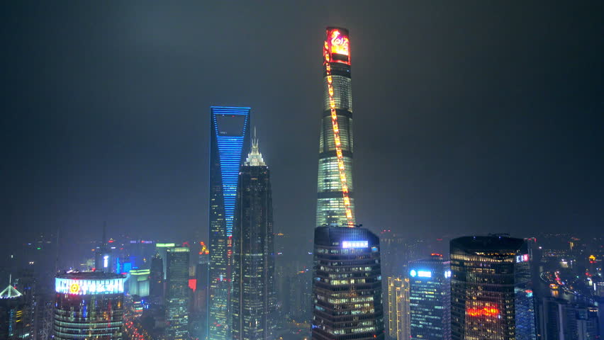 china skyscraper night
